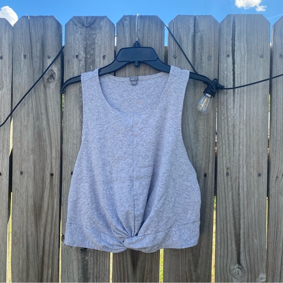 aerie Tops - Aerie Light Gray Twist Front Tank Top